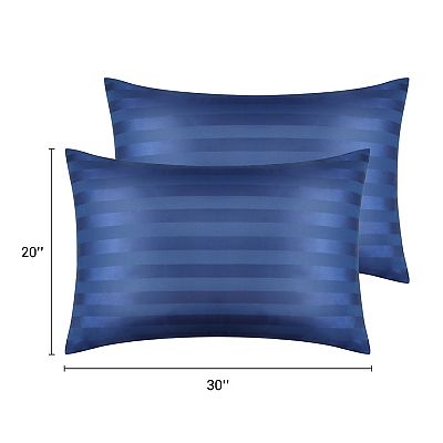 Satin Pillowcase For Hair And Skin Queen Queen (20" X 30") 2 01 - Silver Grey