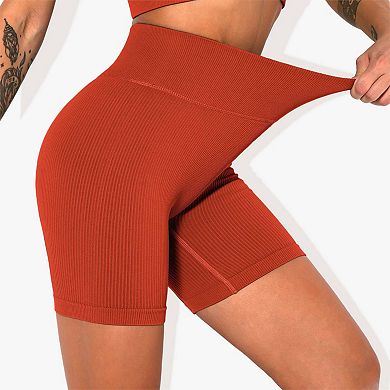 Women's Seamless Threaded Hip Yoga Shorts
