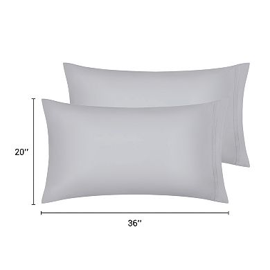 Polyester Pillow Cases Set of 2 for Hair and Skin, Cooling Pillow Covers with Envelope Closure