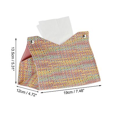 1pcs Durable Woven Pattern Tissue Box Cover For Living Room Table Desk