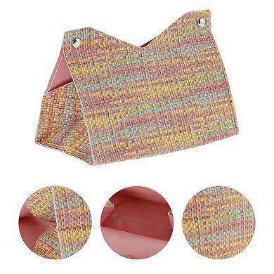 1pcs Durable Woven Pattern Tissue Box Cover For Living Room Table Desk