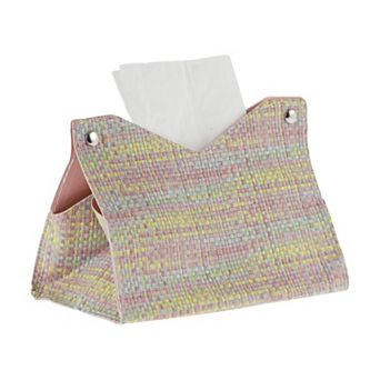 1 pc Durable Woven Pattern Tissue Box Cover For Living Room Table Desk