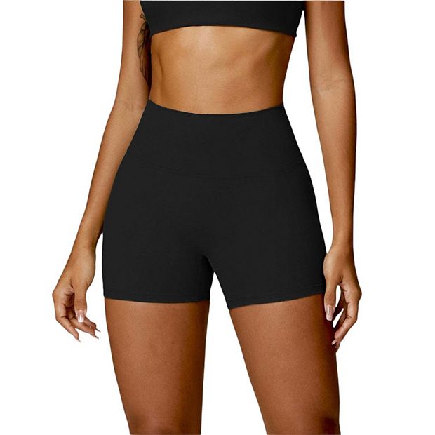 Women s High Waisted Abdominal Control Yoga Shorts