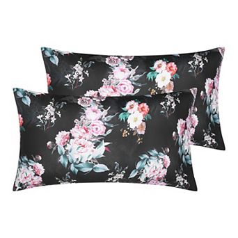 2 Pack Pillowcase for Hair and Skin, Soft Floral Pillow Cases with Envelope Closure