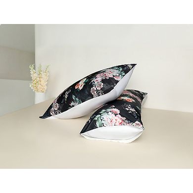 2 Pack Pillowcase for Hair and Skin, Soft Floral Pillow Cases with Envelope Closure