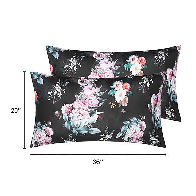 2 Pack Pillowcase for Hair and Skin, Soft Floral Pillow Cases with Envelope Closure