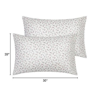 Set of 2 Pillowcase for Hair and Skin Breathable, Soft Floral Pillow Cases with Envelope Closure