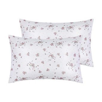 Set of 2 Pillowcase for Hair and Skin Breathable, Soft Floral Pillow Cases with Envelope Closure