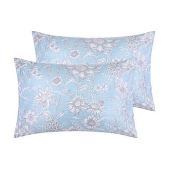 Set of 2 Pillowcase for Hair and Skin Breathable, Soft Floral Pillow Cases with Envelope Closure