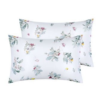 Set of 2 Pillowcase for Hair and Skin Breathable, Soft Floral Pillow Cases with Envelope Closure