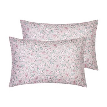 Set of 2 Pillowcase for Hair and Skin Breathable, Soft Floral Pillow Cases with Envelope Closure