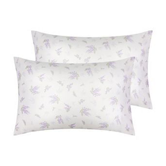 Set of 2 Pillowcase for Hair and Skin Breathable, Soft Floral Pillow Cases with Envelope Closure