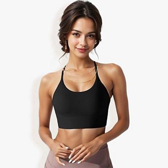 Women's Crossed Back Fitness Yoga Sports Bra