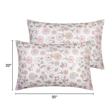 2 Pack Pillowcase With Envelope Closure, Floral Pillow Cases For Hair And Skin, Gift For Women Men