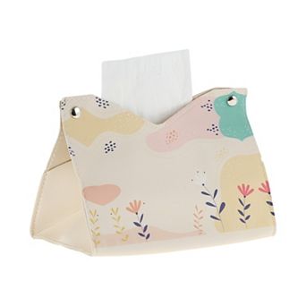 1 pc Durable Flower Pattern Tissue Box Cover For Living Room Table Desk Pink