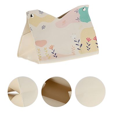 1pcs Durable Flower Pattern Tissue Box Cover For Living Room Table Desk Pink