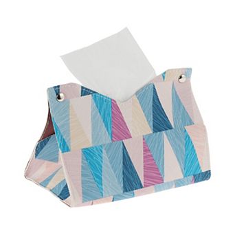 1 pc Durable Geometric Pattern Tissue Box Cover for Living Room Table Desk