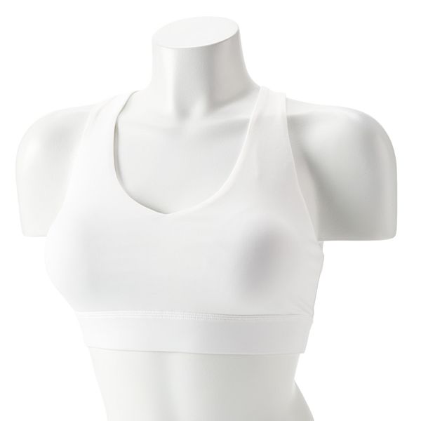 Tek Gear® Ultrastretch Medium-Impact V-Neck Sports Bra - White (X SMALL)