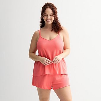 Women's Plus Size Sonoma Goods For Life® 2 pc Pajama Tank & Pajama Shorts Set