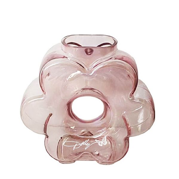 Dolly Parton Pink Luster Flower Glass Vase - Pink