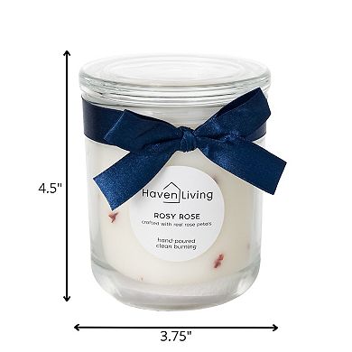 Haven Living Rosy Rose Infused Scented Candle