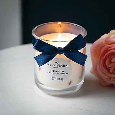 Haven Living Rosy Rose Infused Scented Candle