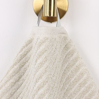 SUPERIOR 6-Piece Amelia Cotton Blend Diagonal Stripes Hand Towel Set