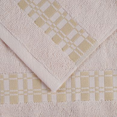 SUPERIOR 3-Piece Larissa Greek Scroll and Floral Pattern Cotton Assorted Towel Set