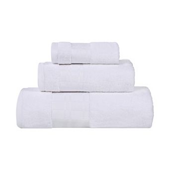 SUPERIOR 3 pc Larissa Greek Scroll and Floral Pattern Cotton Assorted Towel Set