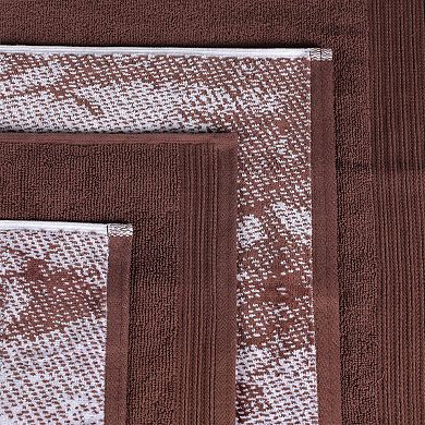 SUPERIOR 12-Piece Cotton Quick-Drying Solid and Marble Face Towel Set