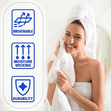 SUPERIOR 12-Piece Cotton Quick-Drying Solid and Marble Face Towel Set