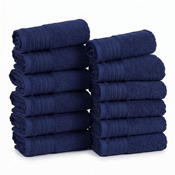 SUPERIOR 12 pc Cotton Quick-Drying Solid and Marble Face Towel Set