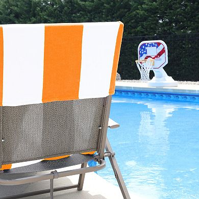 SUPERIOR 2-Piece Cabana Chaise Lounge Chair Cover Striped Cotton Towel Set
