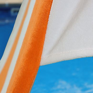SUPERIOR 2-Piece Cabana Chaise Lounge Chair Cover Striped Cotton Towel Set