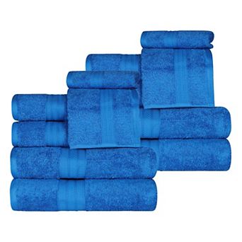 SUPERIOR 12 pc Atlas Cotton Plush Soft Highly-Absorbent Heavyweight Luxury Assorted Towel Set