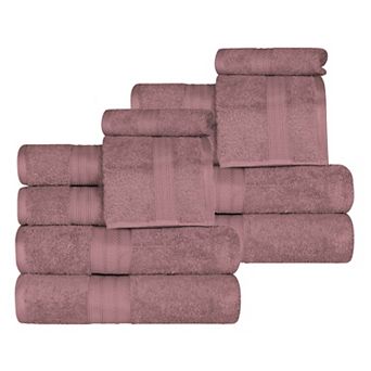 SUPERIOR 12 pc Atlas Cotton Plush Soft Highly-Absorbent Heavyweight Luxury Assorted Towel Set