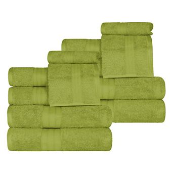 SUPERIOR 12 pc Atlas Cotton Plush Soft Highly-Absorbent Heavyweight Luxury Assorted Towel Set