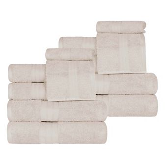 SUPERIOR 12 pc Atlas Cotton Plush Soft Highly-Absorbent Heavyweight Luxury Assorted Towel Set