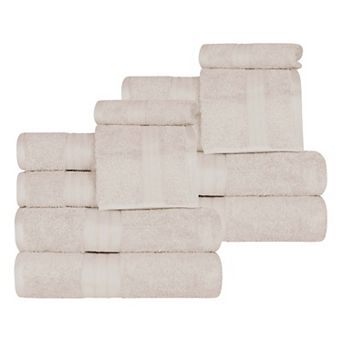 SUPERIOR 12 pc Atlas Cotton Plush Soft Highly-Absorbent Heavyweight Luxury Assorted Towel Set