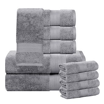 SUPERIOR 10 pc Aria Turkish Cotton Highly Absorbent Solid Heavyweight Towel Set