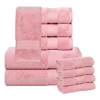 SUPERIOR 10 pc Aria Turkish Cotton Highly Absorbent Solid Heavyweight Towel Set