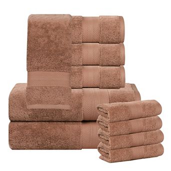 SUPERIOR 10 pc Aria Turkish Cotton Highly Absorbent Solid Heavyweight Towel Set