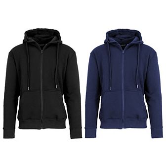 Men's Blue Ice Fleece-Lined Full-Zip Hoodie 2-Pack