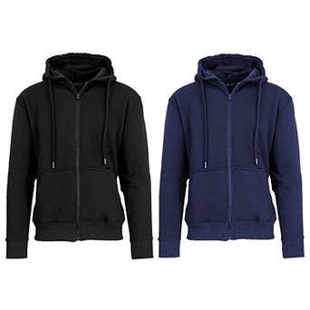 Men's Blue Ice Fleece-Lined Full-Zip Hoodie 2-Pack