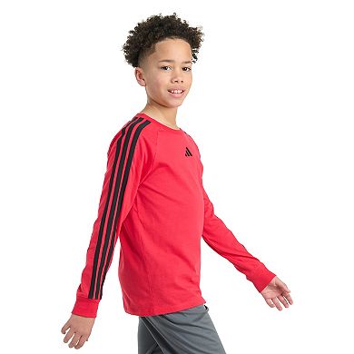 Boys 8-20 adidas Long Sleeve Small Embroidered Logo 3-Stripe Tee