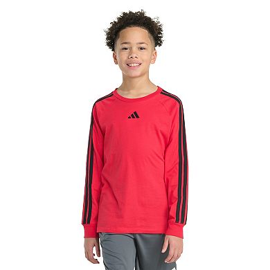 Boys 8-20 adidas Long Sleeve Small Embroidered Logo 3-Stripe Tee