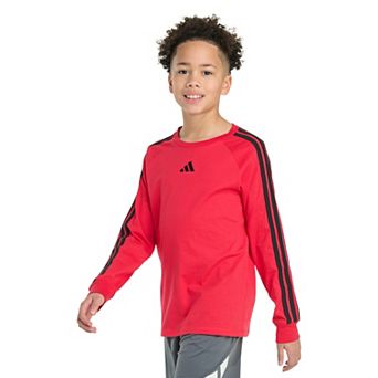 Boys 8-20 adidas Long Sleeve Small Embroidered Logo 3-Stripe Tee