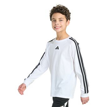 Boys 8-20 adidas Long Sleeve Small Embroidered Logo 3-Stripe Tee
