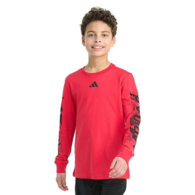 Boys 8-20 adidas Long Sleeve "Play Your Way" Tee in Regular & Husky