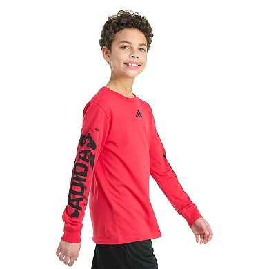 Boys 8-20 adidas Long Sleeve "Play Your Way" Tee in Regular & Husky